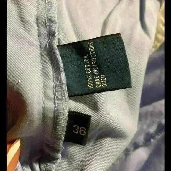 VTG Polo Ralph Lauren Chambray Chino Shorts Blue Flat Front Mens Size 36 x 8.5" - Picture 4 of 4